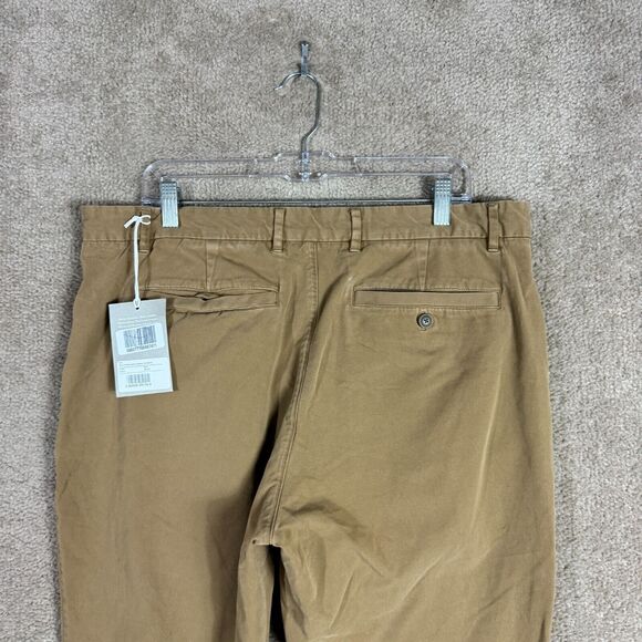 Everlane Chino Pants Mens 38 x 32 Ochre Slim Tapered Fit Flat Front Uniform NEW - Picture 9 of 13